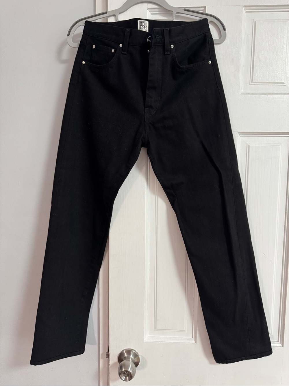 Totême Black Straight Leg Jeans Size 24 Made In Italy